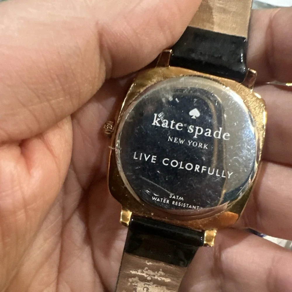 Works Kate Spade Live Colorfully Gold Tone Ladies Watch New Battery 38mm Fit 7.5